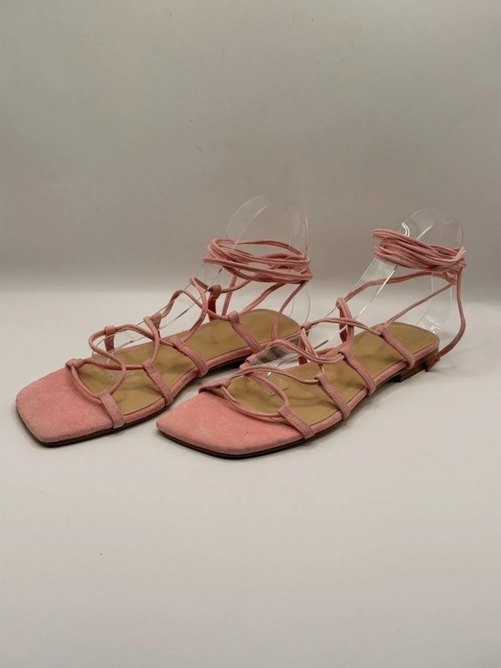 Marc Fisher LTD Womens Mahalia Strappy Leather Sandal In Pink Sz 8 M